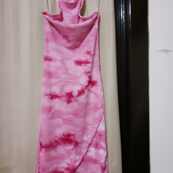 Dresses & Skirts - Tie dyed pink mini tulip hem dress